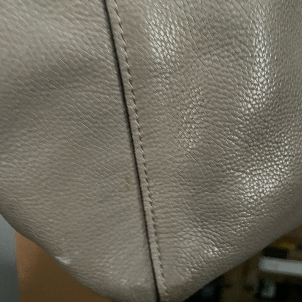 Coach Gray Leather Tote with Chain Handles and Turnlock - Picture 12 of 16